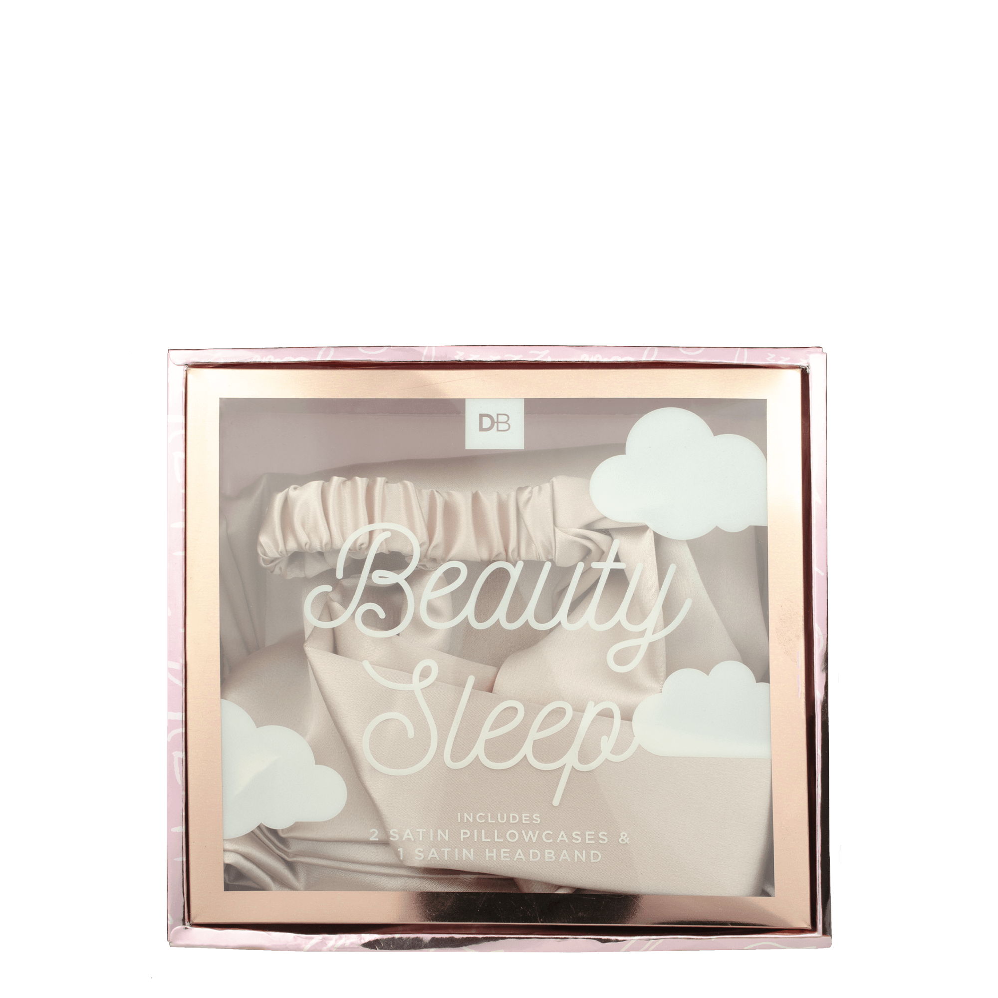 Beauty Sleep Satin Pillowcase and Headband Set (Blush Pink) | DB Cosmetics | 01